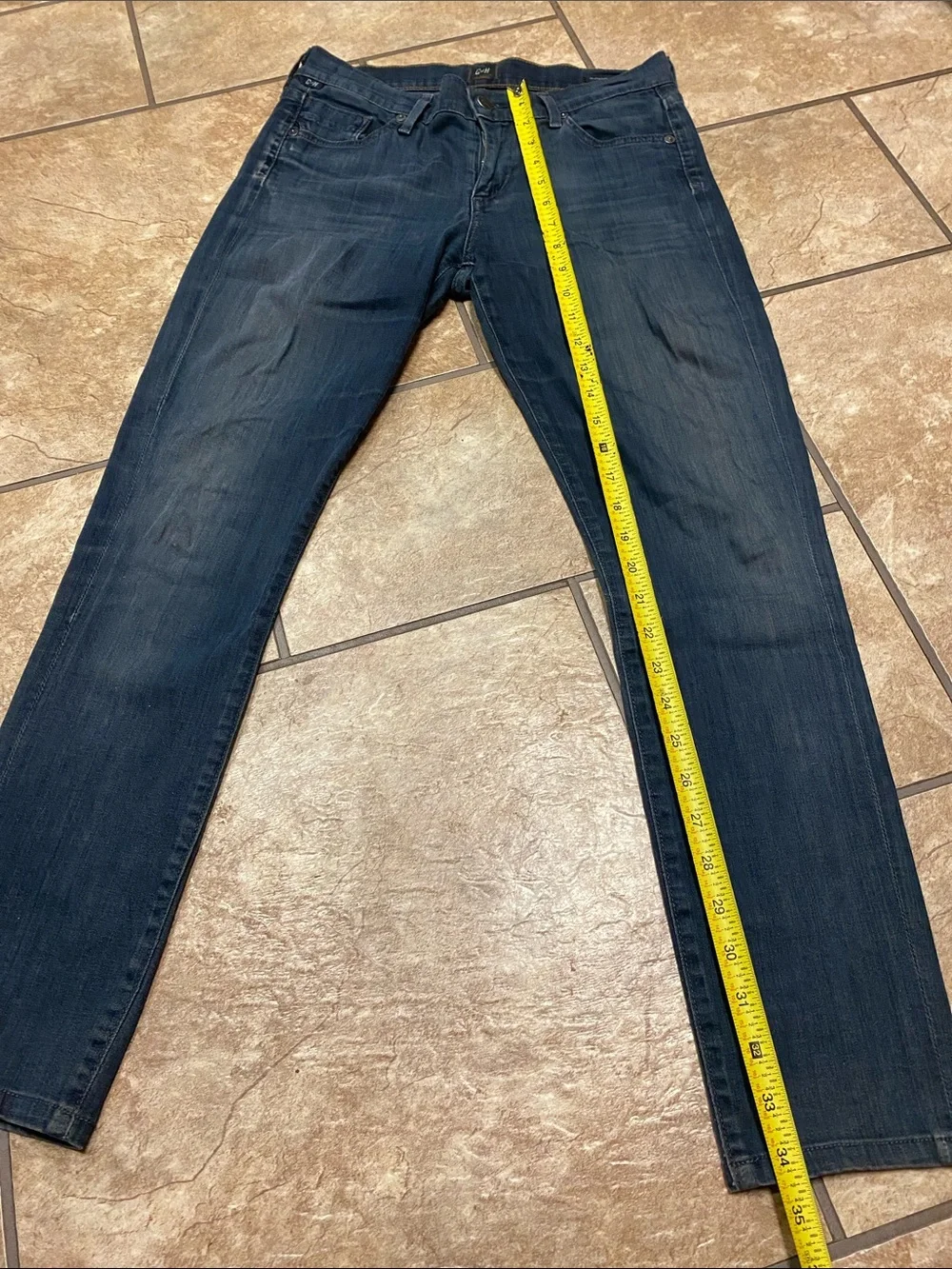 Citizens of Humanity Size 26 Med. Rise Skinny Jeans in Navy Blue Chic Denim